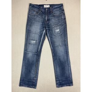 Ecko Unltd Jeans Mens 30x32 Blue‎ Straight Leg Regular Fit Mid Rise Patch Work